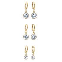 Brinco Trio Argola Ponto de Luz Banhado em Ouro 18K Brinco Trio Argola Ponto de Luz Banhado em Ouro 18K
