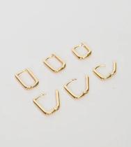 Brinco Trio Argola Quadrado Brinco Trio Argola Quadrado