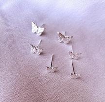 Brinco Trio Borboleta Fixo