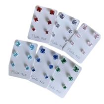 Brinco Trio Colors Quadrado Prata 925