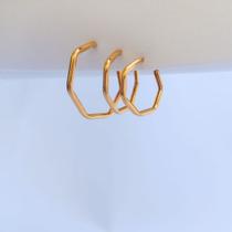 Brinco Trio de Argola Banhado a Ouro 18k Brinco Trio de Argola Banhado a Ouro 18k