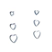 Brinco Trio de Coração Vazado