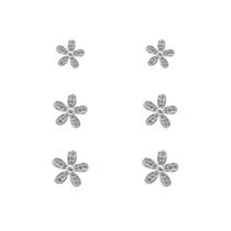 Brinco Trio de Flores Brenda Prata 925