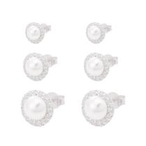 Brinco Trio de Pérolas Tereza Prata 925 Brinco Trio de Pérolas Tereza Prata 925