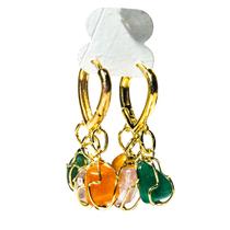 Brinco Trio do Coração Misto Dourado Fecho Tranqueta Brinco Trio do Coração Misto Dourado Fecho Tranqueta