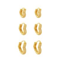 Brinco Trio em Argola Coração Cravejado - Banhado a Ouro 18k Brinco Trio em Argola Coração Cravejado - Banhado a Ouro 18k
