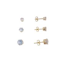 Brinco Trio Ponto de Luz Semijoia Banhada a Ouro 18k Brinco Trio Ponto de Luz Semijoia Banhada a Ouro 18k