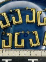 Brinco Tubo Quadrado em Ouro 18k - O Par