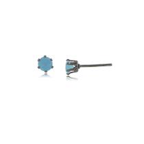 Brinco Turmalina Pontinho Mini Ródio Negro