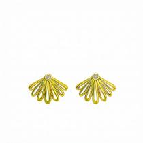 Brinco Um Terço de Flor Cravejado Banhado a Ouro Brinco Um Terço de Flor Cravejado Banhado a Ouro