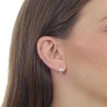 Brinco Unissex Fecho Pequeno Cruz Prata Piercing Cartilagem