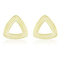 Brinco Via Triangular Vazado - Banho Ouro 18K Brinco Via Triangular Vazado - Banho Ouro 18K