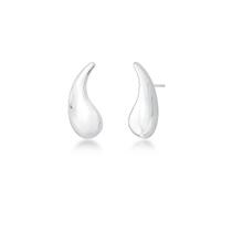 Brinco Vírgula Liso Banhado a Ródio Branco - Semijoias Brinco Vírgula Liso Banhado a Ródio Branco - Semijoias
