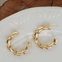 Brinco Vivian Semijóia Banhado a Ouro Tendência Moderno