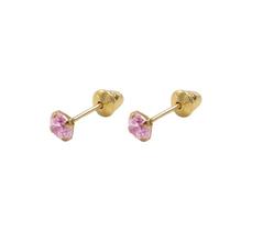 Brinco Zircônia 2,5mm Ouro 18K Recém Nascido