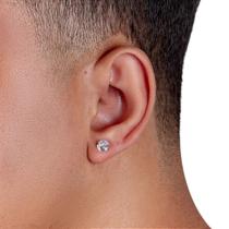 Brinco zircônia 6mm Prata 925 - Prata