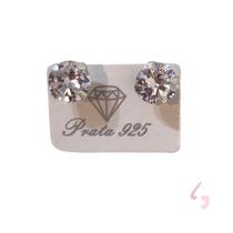 Brinco Zirconia 8mm Prata 925 Ponto de Luz Brinco Zirconia 8mm Prata 925 Ponto de Luz