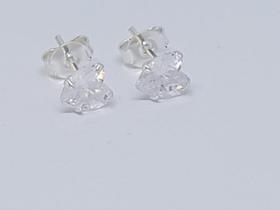 brinco zircônia Coração 7mm Prata 925