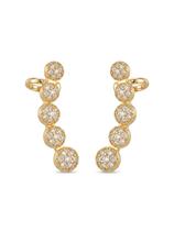 Brinco zirconia ear cuff com cinco bolinhas cravejadas