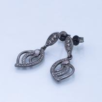 Brinco Zirconia em Ródio Negro Brinco Zirconia em Ródio Negro