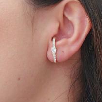 Brinco zirconia folheado a ouro ear cuff fama folheados