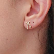 Brinco Zirconia Folheado A Ouro Brinco Zirconia Folheado A Ouro
