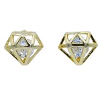 Brinco Zircônia Lapidado Brilhante Semijoia Akasaki BC2842 Brinco Zircônia Lapidado Brilhante Semijoia Akasaki BC2842