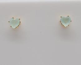 Brinco Zircônia Pequena Coração Verde Claro Banhado em Ouro 18K Brinco Zircônia Pequena Coração Verde Claro Banhado em Ouro 18K
