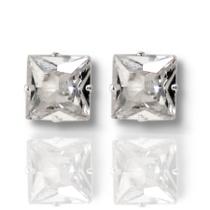 Brinco Zirconia Quadrado Prata Legitima 925 Brinco Zirconia Quadrado Prata Legitima 925