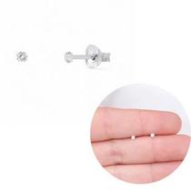 Brinco zirconia redondo 2mm prata 925 Brinco zirconia redondo 2mm prata 925