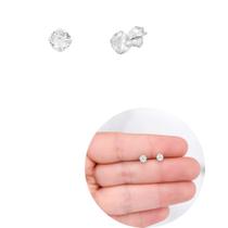 Brinco zirconia redondo 4mm prata 925 Brinco zirconia redondo 4mm prata 925