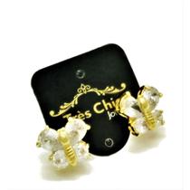 Brincos Abelha Com Zirconias Banho Ouro 18k 2569 Brincos Abelha Com Zirconias Banho Ouro 18k 2569