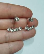 Brincos Aço Inox com zircônias Design Moderno, Estilo Curvo Brincos Aço Inox com zircônias Design Moderno, Estilo Curvo