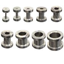 Brincos Alargador De Orelha Tamanho 1mm A 12mm Túnel Aço 1 Par Brincos Alargador De Orelha Tamanho 1mm A 12mm Túnel Aço 1 Par