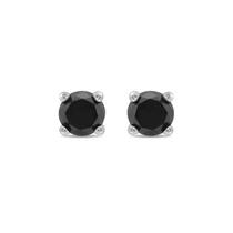 Brincos Amazon Essentials - Ouro Branco 10K com Diamante Preto de 1 Quilate Brincos Amazon Essentials - Ouro Branco 10K com Diamante Preto de 1 Quilate