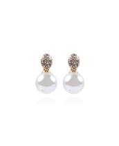 Brincos Anne Klein em tom dourado Twisted Stud Pearl 2,4 cm
