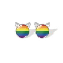 Brincos Arco-íris LGBTQIA+ Gatinho Gatinha Amor é Amor