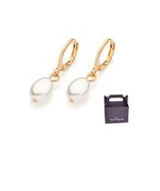 Brincos Argola com Pérola Banhado a Ouro Rommanel 527384