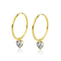 Brincos Argola De Ouro 18k Com Zircônia 5mm Brincos Argola De Ouro 18k Com Zircônia 5mm