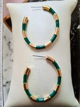Brincos Argola folheada a ouro Esmaltado modelo Oval