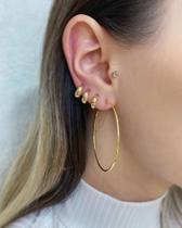 Brincos Argola folheado a ouro modelo básica