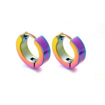 Brincos Argola Furo Aço Inox Furta Cor Unissex Colorido
