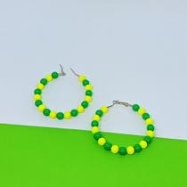 Brincos Argola grande aço inox Pérolas Copa do Mundo Brasil Brinco coração Eva Brilho Verde e amarelo acessórios moda Co Brincos Argola grande aço inox Pérolas Copa do Mundo Brasil Brinco coração Eva Brilho Verde e amarelo acessórios moda Co