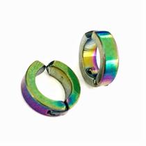 Brincos Argola Pressão Aço Inox Furta Cor Feminino Masculino