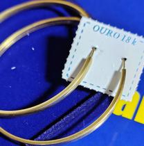 Brincos Argolão Ouro 18 Kilates Peso 4.60 Gramas 50 mm