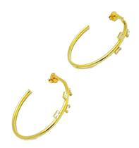 Brincos Argolas 4 Pontos De Luz Banho Ouro 18k 4612 Brincos Argolas 4 Pontos De Luz Banho Ouro 18k 4612