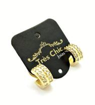Brincos Argolas Cravejadas Microzirconias Banho Ouro 18k 2275 Brincos Argolas Cravejadas Microzirconias Banho Ouro 18k 2275