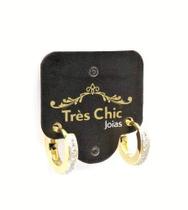 Brincos Argolas Cravejados Zirconias Banho De Ouro 18k 2632