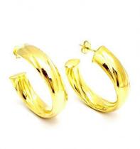 Brincos Argolas Desenhadas Banho Ouro 18k 1790