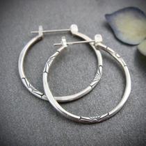 Brincos Argolas Grandes de Prata - Estilo Vintage Minimalista para Mulheres